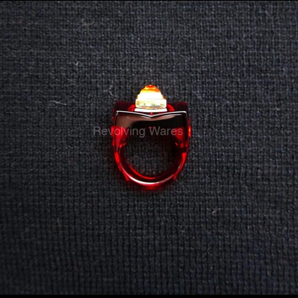 Baccarat Guet Apens 18k Gold Ruby Crystal Citrine Size 5 or 49 Preowned - Picture 5 of 10